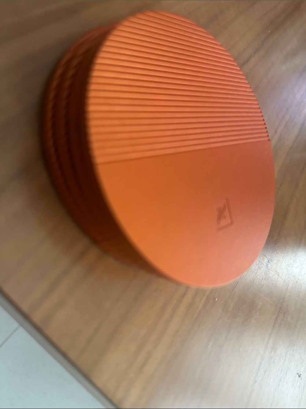 Nespresso Orange Round aluminum Coasters - Set of 4. Barista collection.
